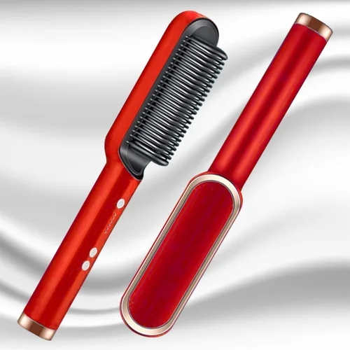 Miniatura 2 de SRIHAIR - Cepillo alisador de cabello con 5 temperaturas, peine de iones negativos, peine alisador eléctrico portátil, cepillo de pelo calentado
