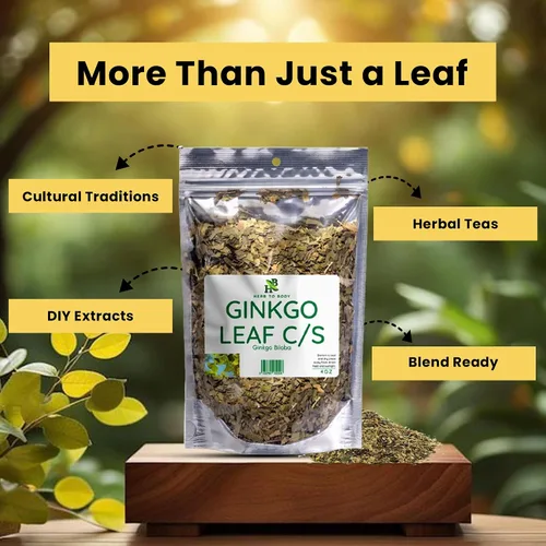 Miniatura 4 de Herb To Body Hoja de ginkgo cortada y tamizada: 4 onzas, hojas de té de ginkgo biloba silvestre, hojas de ginko biloba para infusiones y extractos