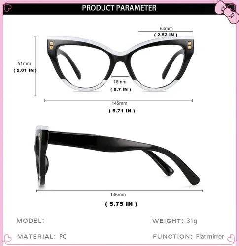 Miniatura 7 de Gafas de montura media Retro con lentes semi sin borde transparentes con bloqueo de luz azul para hombres y mujeres, 3 Pack Mix
