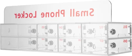 Miniatura 5 de Taquillas de teléfono celular, caja de bloqueo de acrílico para teléfono celular con cerraduras de puerta y llaves, 10 ranuras montadas en la pared