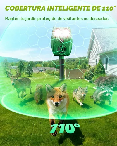Miniatura 5 de Solar Ultrasonic Animal Repellent with Motion Sensor - Waterproof Deer Repellent Device with LED Lights for Yard, Effective Against Deer, Coyotes