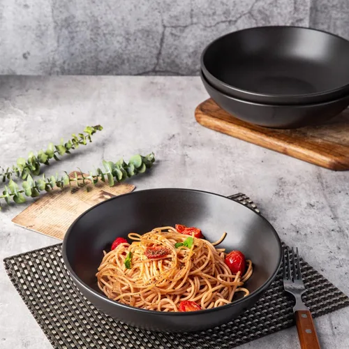 Miniatura 5 de AmorArc Juego de 4 cuencos grandes para pasta de 8.75 pulgadas, 42 onzas de profundidad, cuencos anchos para pasta, ensalada, fruta, avena, sopa