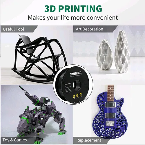 Miniatura 6 de Giantarm - Filamento PETG, 0.06 pulgadas, precisión dimensional de +/- 1/32 pulgadas, dureza mejorada, para la mayoría de impresoras FDM 3D, carrete