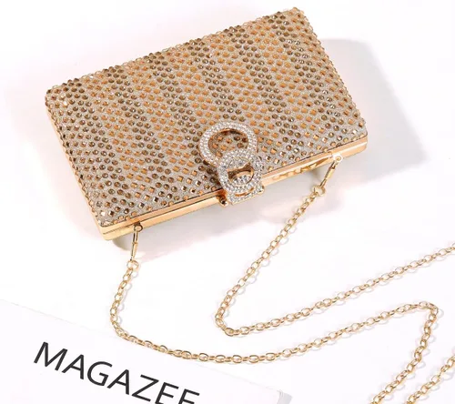 Miniatura 5 de Dreubea Bolso de mano brillante para mujer con diamantes de imitación