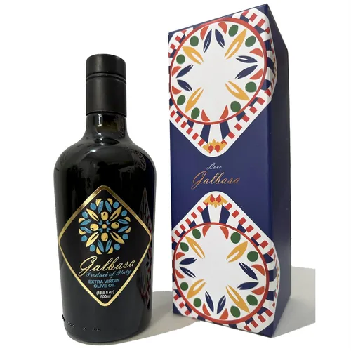 Galbasa - Aceite de oliva orgánico de Sicilia, Italia - Virgen extra, primer prensado en frío, cosecha temprana - Rico en polifenoles, acabado