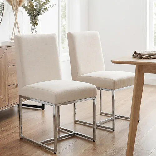 Miniatura 32 de HNY Juego de 2 sillas de cocina modernas, silla de cocina y comedor de cuero PU, silla de comedor tapizada silla auxiliar con marco de metal