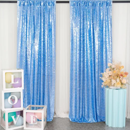 Miniatura 27 de DUOBAO Cortinas de lentejuelas 2 paneles de 2 x 8 pies, cortina de fondo con purpurina arcoíris para fiestas de Navidad, cortinas de secuencia