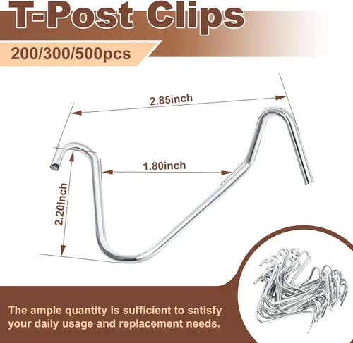 Miniatura 2 de Clips de poste en T Clips de alambre de valla de acero galvanizado Clips de valla (300PCS) Ahorro de tiempo conveniente pre-cortado lazos de alambre