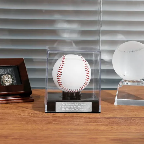 Miniatura 5 de Estuche de exhibición de béisbol, estuche de soporte de béisbol con grabado, recuerda tu béisbol especial, caja de almacenamiento de béisbol Estilo C