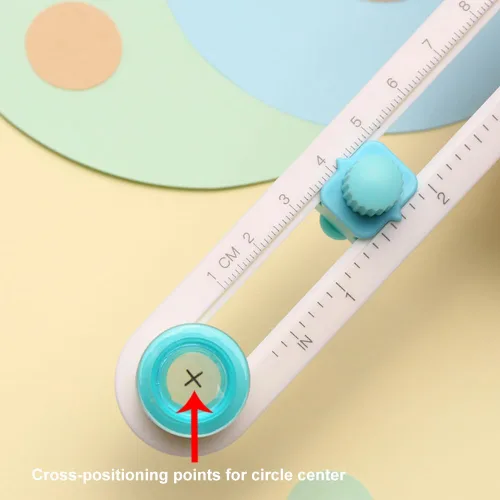 Miniatura 4 de KW-triO Cortador de círculos para manualidades de papel, herramienta de corte circular, brújula giratoria, diámetro de corte ajustable, rango