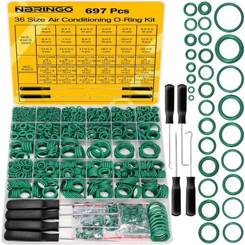 Miniatura 11 de Kit de 265 piezas de juntas tóricas y sellos de junta de CA para R134a – Kit de arandela de sellado de puerto de compresor de A/C duradero
