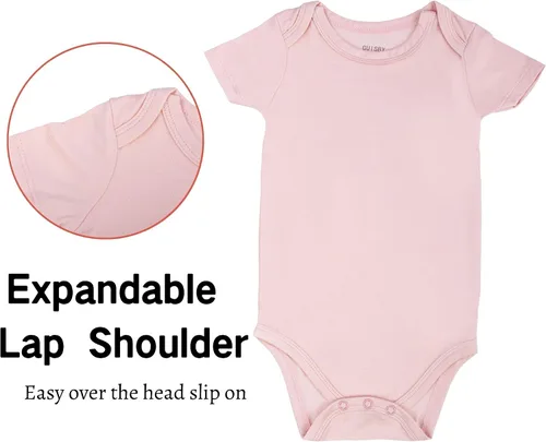 Miniatura 2 de GUISBY Body de manga corta para bebé, rayón de verano, recién nacido, niños y niñas, 0-24 meses