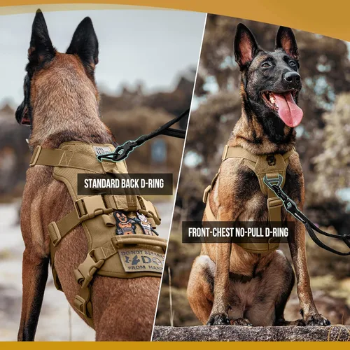 Miniatura 5 de OneTigris Arnés para perro a prueba de escape, arnés para perro sin tirones con asas, arnés táctico multiusos de soporte para perros grandes, uso