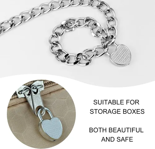 Miniatura 4 de Paquete de 5 candados para diario, mini cerraduras con llaves, pequeñas cerraduras de equipaje para viajes, joyas, cajas, mochila (corazón, 5)
