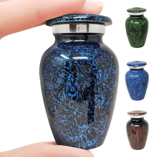 Urna de cremación de recuerdo azul pequeña para cenizas humanas | Urnas conmemorativas en miniatura | Recuerdo de cremación personal | para hombres