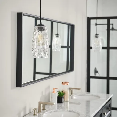 Miniatura 3 de Capital Lighting 328611BI-450 Dosey Art Deco - Mini colgante de cristal en relieve, 1 luz de 100 vatios, 11 pulgadas de alto x 5 pulgadas de ancho