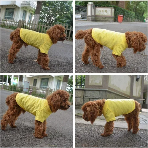 Miniatura 6 de Lovelonglong Ropa para mascotas, disfraces para perros, camiseta básica en blanco para perros medianos y grandes, color amarillo XXL