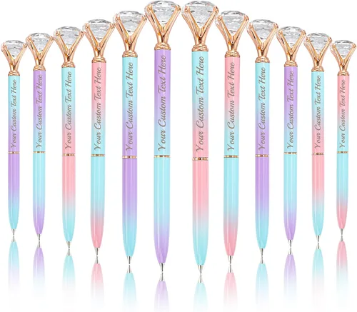 Miniatura 16 de Bolígrafos personalizados con punta de lápiz capacitivo, bolígrafo de diamante con nombre grabado personalizado, grabado gratis, logotipo Estilo 3