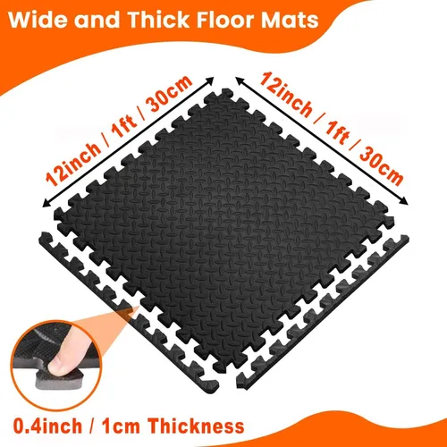Miniatura 5 de Kangler Juego de 20 alfombrillas de gimnasio – Alfombrillas de suelo de espuma EVA tipo puzzle, baldosas de suelo de espuma entrelazada de alta