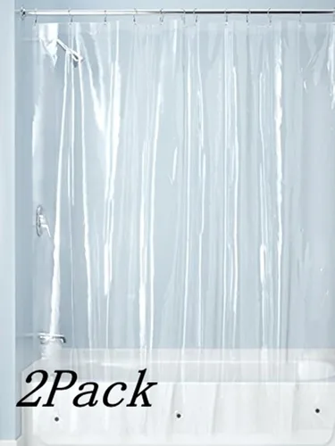 Ghooss PEVA 4G - Forro para cortina de ducha (paquete de 2), forro de baño, 72 x 72 pulgadas, transparente