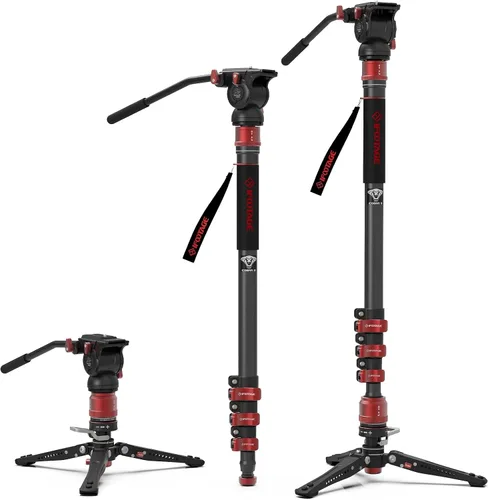 Miniatura 8 de IFOOTAGE Monopod para cámara de 71 pulgadas, Cobra 3 A180F, monopie de ajuste rápido con pies, bastón, trípode base CB3, para fotografía de cámara