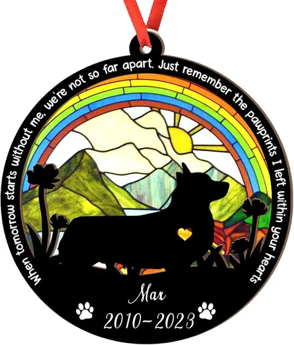 Miniatura 30 de Adorno personalizado para atrapasoles de sabueso afgano, adorno de Navidad de sabueso afgano, regalo para perro amante, sabueso afgano conmemorativo