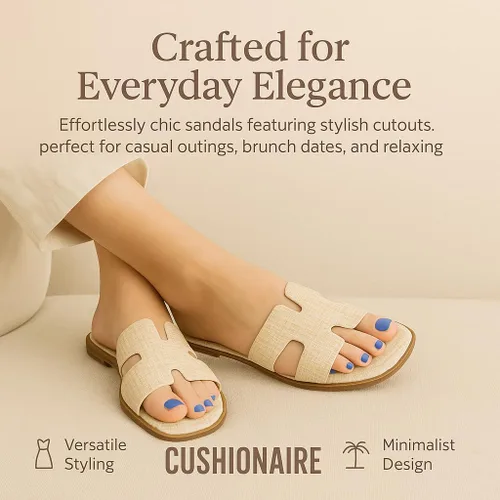 Miniatura 7 de CUSHIONAIRE - Sandalias Voyage para mujer, con espuma viscoelástica, distintos anchos disponibles
