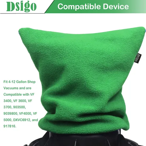 Miniatura 4 de Dsigo Bolsa de Retención de Filtro de Aspiradora de Tienda Cubierta Reutilizable Verde Para Paradas de Polvo de Aspiradora Húmeda/Seca de 4 a 16