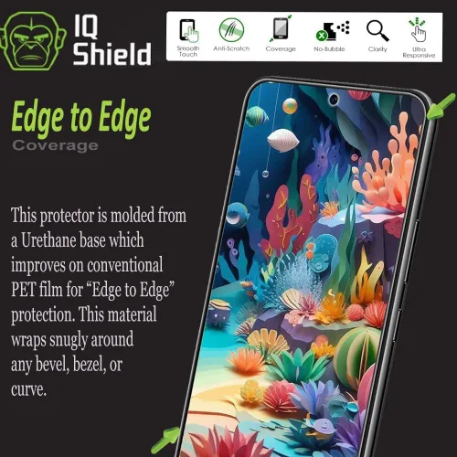 Miniatura 3 de IQShield Paquete de 2 protectores de pantalla para Samsung Galaxy S22, fácil instalación, antiarañazos, antiburbujas, película de TPU transparente