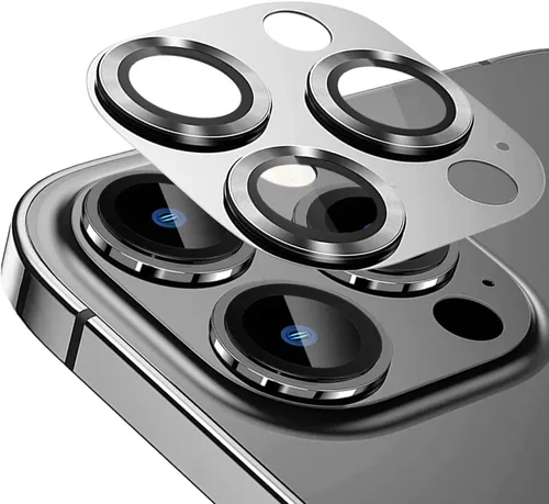 Protector de lente de cámara de metal compatible con iPhone 13 Pro Max/iPhone 13 Pro Cubierta de cámara de metal Protector de pantalla de vidrio