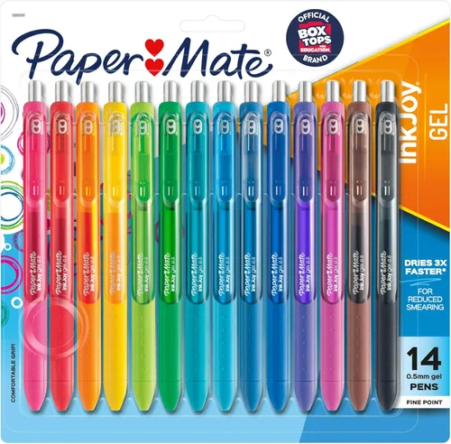 Bolígrafos Paper Mate InkJoy, Bolígrafos de Gel, Punta Fina (0.02 in), Surtidos, 14 Unidades - Regreso a la Escuela, Suministros para Maestros,