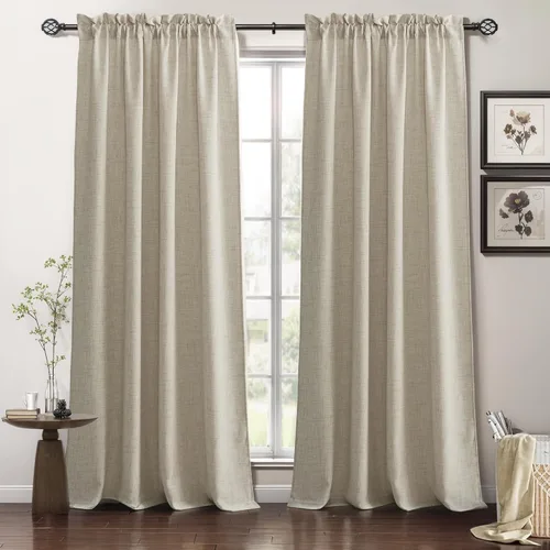 Miniatura 32 de RYB HOME Cortinas extralargas de 108 pulgadas de largo, transpirables con bolsillo para barra, cortinas traslúcidas blancas para sala de estar