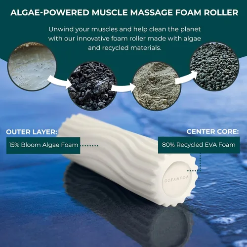Miniatura 7 de Oceanfoam Rodillo de espuma de viaje Ripple (11 x 3.35 pulgadas) Mini rodillo de espuma firme para terapia física, masaje de tejido profundo, dolor