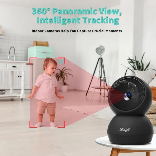 Miniatura 6 de Cámara de seguridad, cámara de seguridad interior HD 2K, cámara panorámica/inclinable de 360 grados para mascotas, WiFi 2.4G y 5G, detección