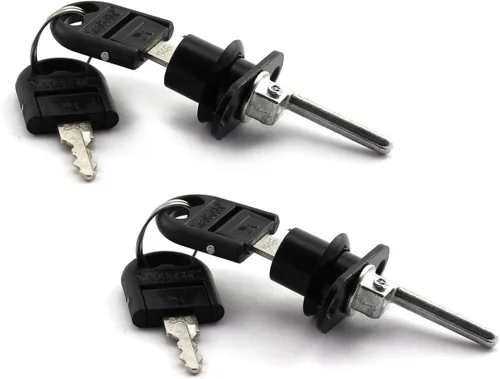 Miniatura 4 de 1 cerradura de émbolo cilíndrico de 0.630 in para cajón, armario, escritorio, mesa de oficina, enlace de actividad frontal, cerradura asociada, 1