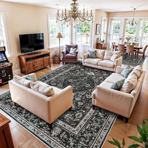 Miniatura 5 de Alfombras de área 9x12 para sala de estar: Alfombra oriental lavable de 108 pies cuadrados para dormitorio - Alfombra de pelo bajo ultra delgada