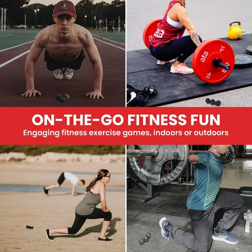 Miniatura 7 de Rubberbanditz - Dados de fitness para ejercicio y entrenamientos Tres atractivos dados de entrenamiento de cuerpo completo de 12 lados Ideal