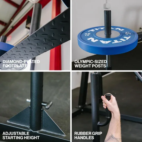 Miniatura 4 de Titan Fitness Máquina de prensa vertical de piernas, entrenamiento de fortalecimiento de piernas para gimnasio en casa, prensas de alta intensidad