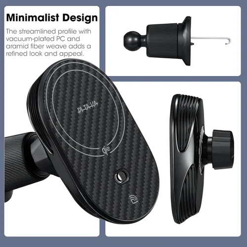 Miniatura 8 de pitaka Cargador de coche MagSafe para Qi2, soporte magnético de 15 W para iPhone 17/16/15/14/13 con función NFC, ventilación de aire
