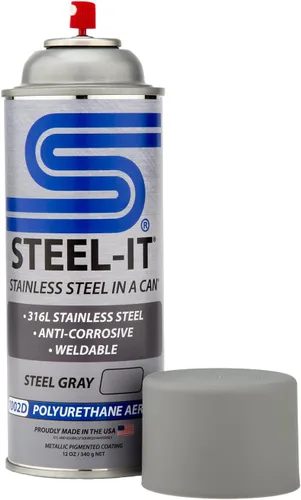 Miniatura 8 de Steel-It Aerosol de poliuretano 1002D, revestimientos de pintura industrial, soldable, fácil de aplicar, gris acero (paquete de 1)