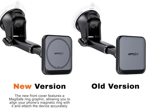 Miniatura 9 de APPS2Car Soporte magnético para teléfono MagSafe para automóvil con ventosa, 17 imanes fuertes y brazo ajustable, soporte de teléfono para tablero