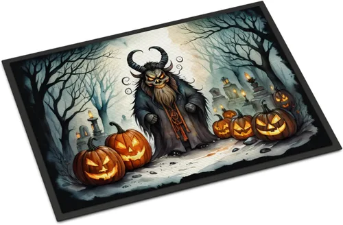 Miniatura 82 de Caroline's Treasures DAC2223MAT - Felpudo espeluznante de Halloween con gato negro de 18 x 27 pulgadas, tapete para puerta delantera