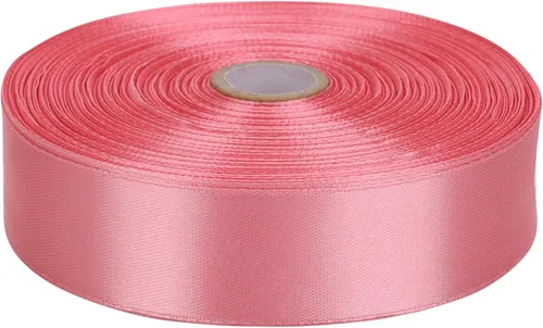 Cinta de satén de oro rosa de 1 pulgada de 50 yardas, rollo de cintas de tela sólida para invitaciones de boda, ramos de novia, costura,