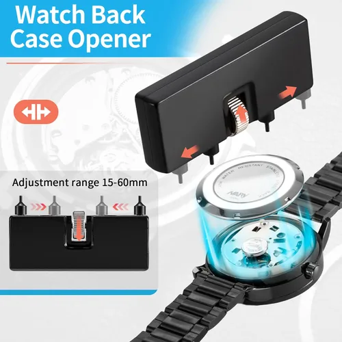 Miniatura 4 de Eventronic Kit de reparación de relojes, kit de herramientas de repuesto de batería de reloj, herramienta de extracción de eslabones de reloj