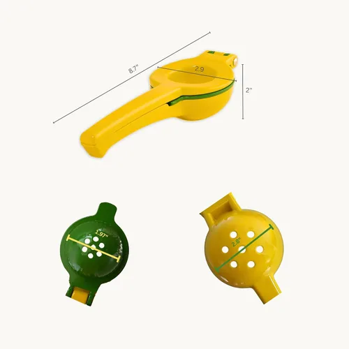 Miniatura 3 de NAZANIN Exprimidor de limón de doble tazón, exprimidor de cítricos de aluminio resistente y prensa de lima, exprimidor manual profesional