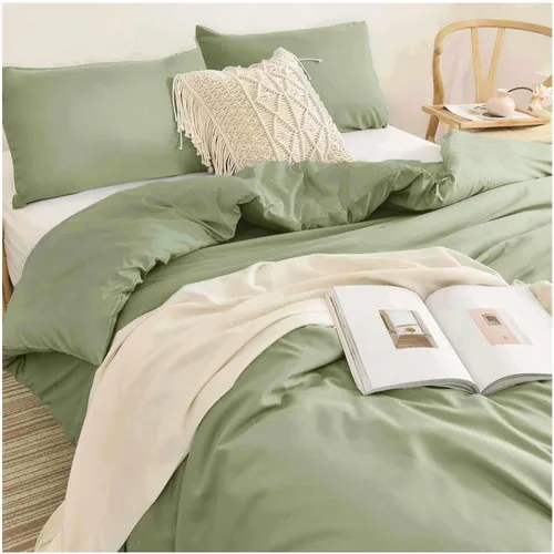 Miniatura 8 de Nanko - Juego de edredón tamaño Twin XL en verde oscuro, verde oliva suave, relleno alternativo de plumón para todas las estaciones, acolchado