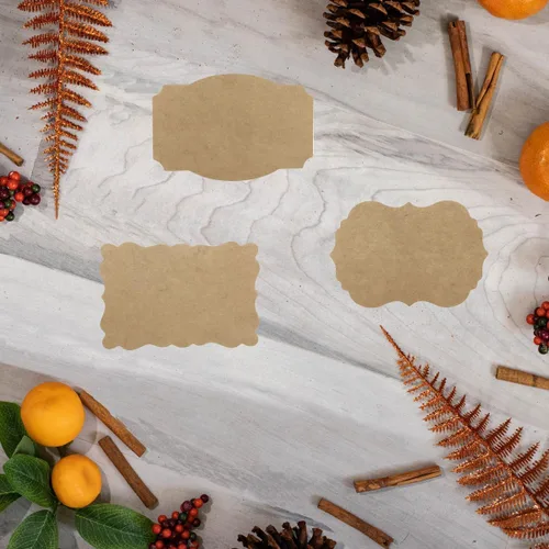 Miniatura 2 de Etiquetas de regalo de Navidad, 100 calcomanías personalizadas de 2 x 3 pulgadas para etiquetado de bricolaje (marrón kraft)