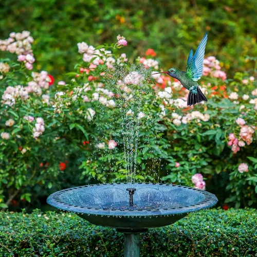 Miniatura 2 de Fuente solar flotante al aire libre 3.5W bomba solar de estanque con 6 boquillas para baño de pájaros, acuario, jardín, fuente (1 unidad)