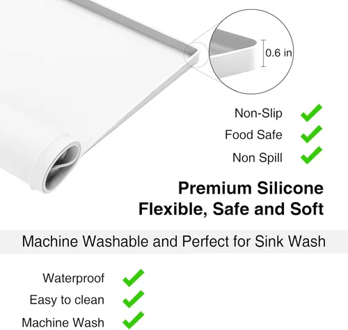 Miniatura 5 de SEIRI 2 piezas Cubiertas y Tapetes para Lavadora y Secadora para la Parte Superior, 26'' x 18'' Tapete Protector Superior de Silicona para Secadora