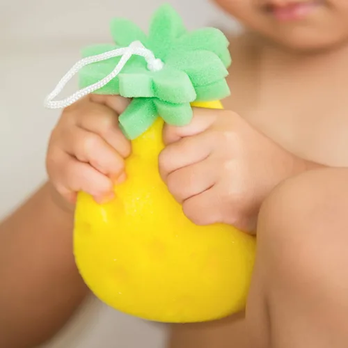 Miniatura 3 de Esponja de ducha con forma de piña para todos, bebés, niños y niños pequeños (piña)